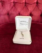 Macys Sterling Silver Diamond Necklace New in Box