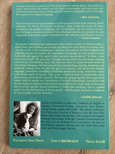 BORDERS MY BENT TOWARD George Kalamaras SIGNED 2003 PB Poems Pavement Saw Press - Bild 3 von 15