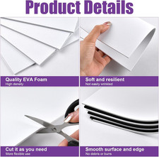 40 Pcs 3mm Embroidery Puffy Foam, 6 x 9 Inch EVA Foam Sheets for 3D Embroider...