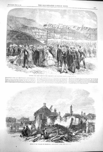 Original Old Antique Print 1864 Carnarvon Llanberis Railway Billinghay England