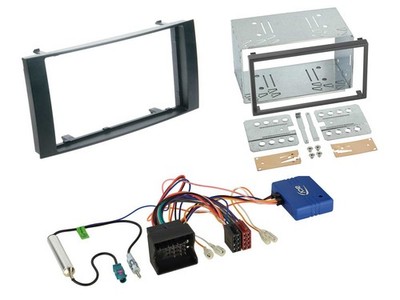 Einbauset CAN-Bus Doppel DIN Autoradio für VW Touareg Caravelle T5 03-10 schwarz