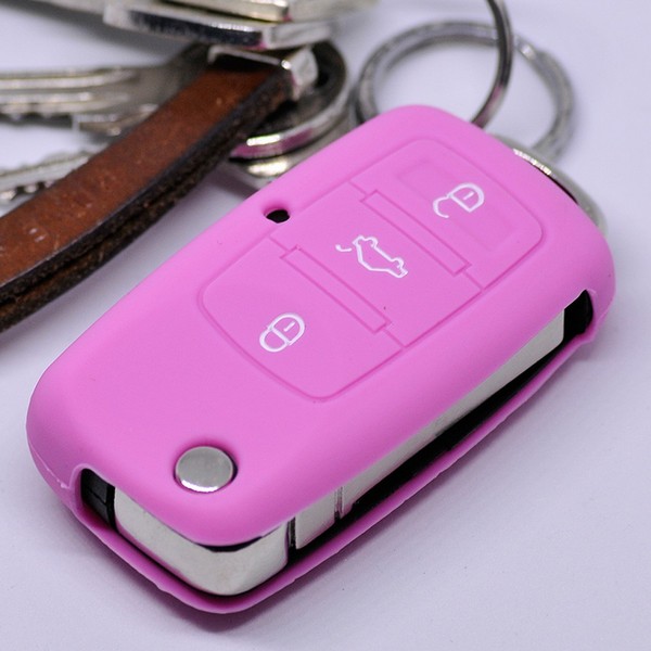 Klapp SchlüSsel HüLle Cover Rosa FüR Skoda Octavia Superb Fabia Yeti Roomster-image