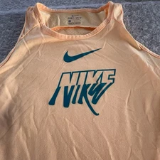 Nike Tank Top Womens Medium Orange Sleeveless Gym Workout Active Run