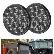 Pair 3inch Round White Led Truck Trailer Tail Lights Rear Reverse Waterproof