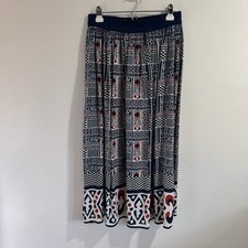 Vintage 90s Y2K Anthony Richards Midi Skirt 12 Red White Blue Tribal Native