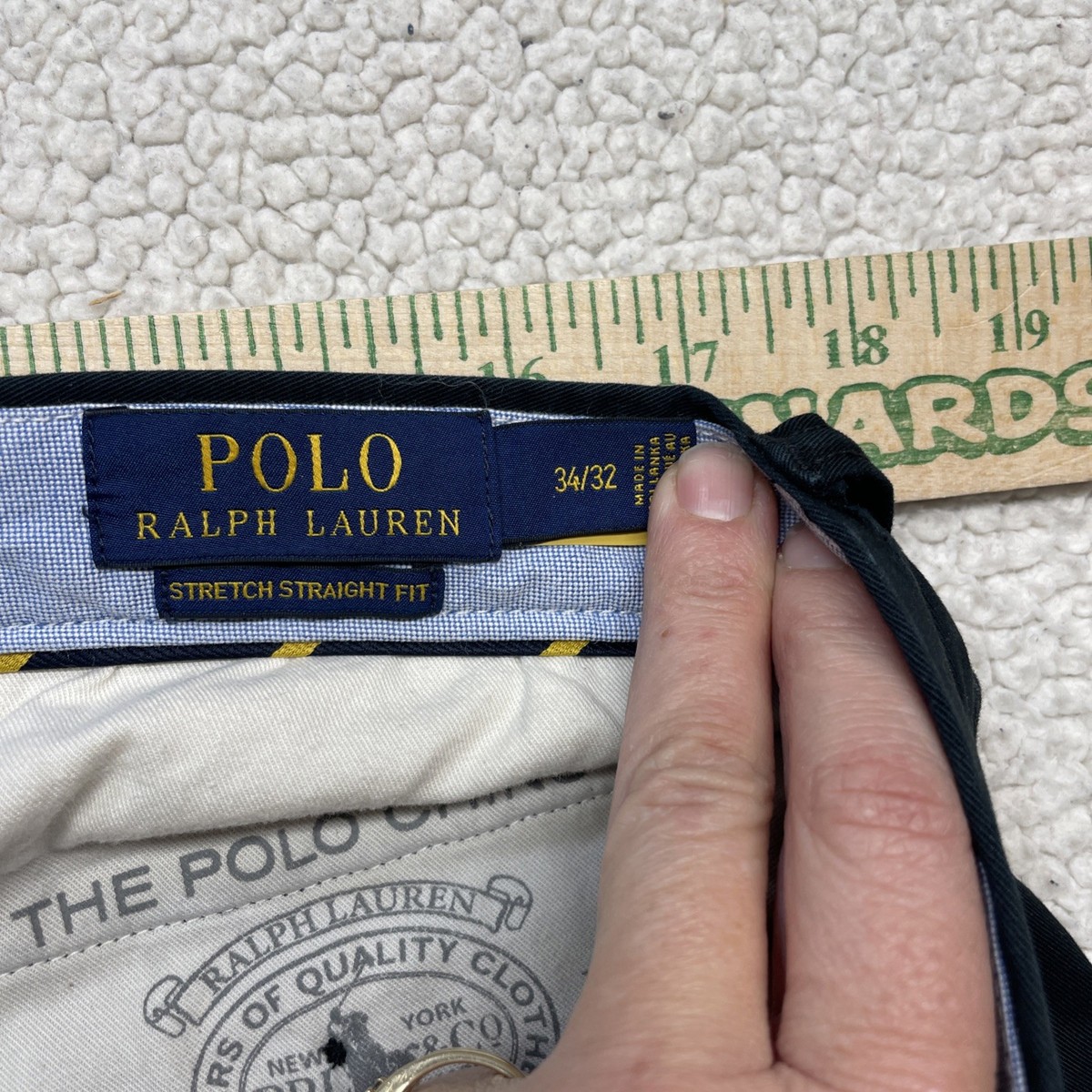 Polo Ralph Lauren Pants Men 34x32 Black Polo Chino Stretch