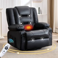 Rocker Recliner Chair with Massage and Heat,, 360 Swivel oversize recliner chair