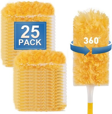 25 Pack Heavy Duty Duster Refills Multi Surface Microfiber Dusting Kit