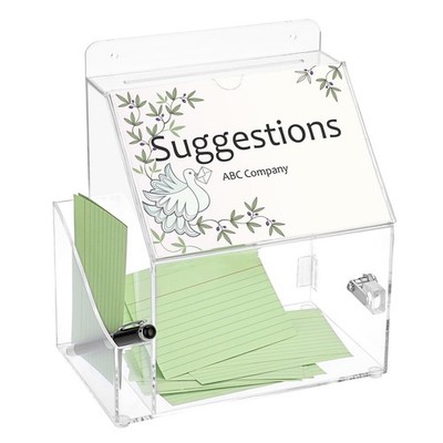 Acrylic Suggestion Box, Lock Wall Mounted Acrylic Donation Box 5''x7'', Ballot Box