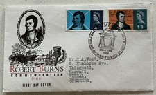 GB QEII 1966 Robert Burns Phosphor Illustrated FDC Dumfries SHS Cat £20+