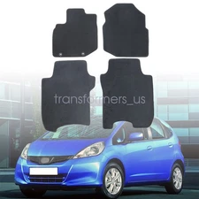 For 2009-2013 Honda Fit Front-Rear Velour Floor Mats Carpet Anti-Slip Black New