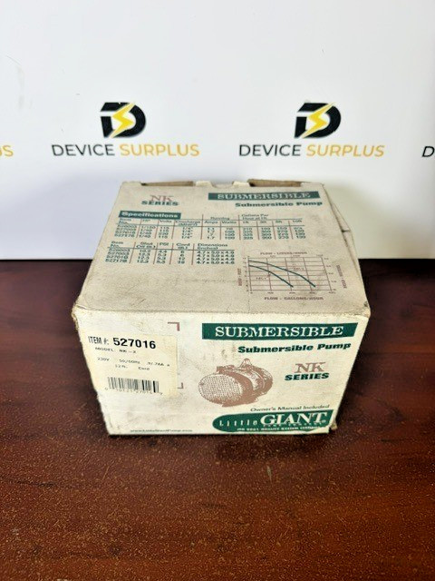 Little Giant NK-2 527016 Submersible Pump 230V 50/60Hz 1PH IP68 12ft Cord New