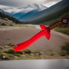 Light Up Pixel Toy Sword 26.5 LED w/ Sound Effects Cosplay Prop Red