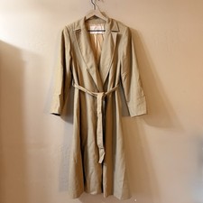 Vintage Pendleton Trench Coat Womens Size 8 Tan 100 Wool Ladies Jacket flawed