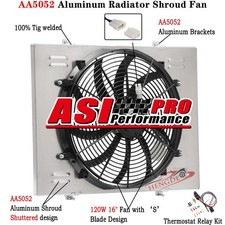 Aluminum Shroud Fan + Relay Fit 1973-74 Chevy Nova/Oldsmobile OMEGA Pontiac