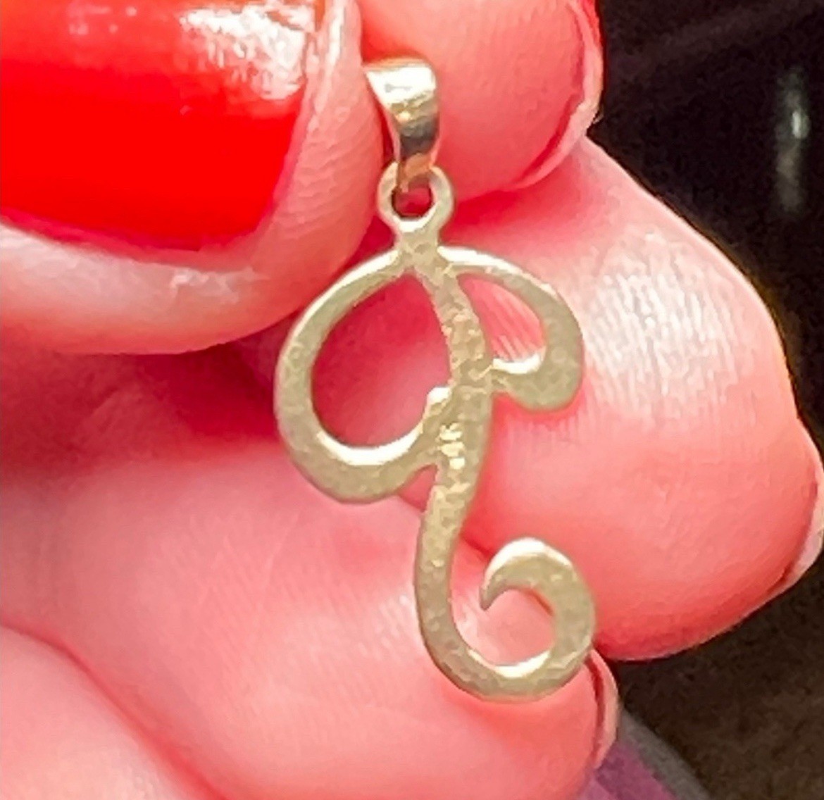 14K Solid Yellow Gold Monogram Name Initial P Let… - image 2