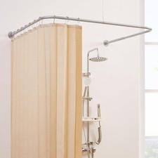 23.6"-52"U Shaped Corner Shower Curtain Rod Adjustable U Shape Curtain Rod