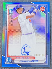 FERNANDO CRUZ 2024 Bowman Chrome 1st BLUE REFRACTOR AUTO #CPA-FC SP /150 Cubs