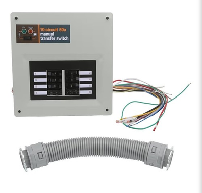 #ad #ad 50A 10 Circuit Pre Wired Manual Transfer Switch Indoor 240V 12500W Generac 9854 $289.99