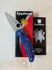 Spyderco Manix 2 Knife Blue Model C101PBL2 Plain Edge LNIB
