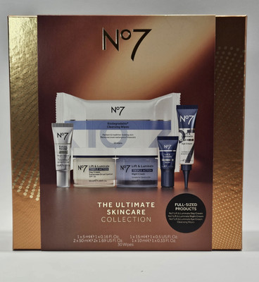No7 The Ultimate Skincare Collection,  Lift & Luminate, 6 Pc FULL SIZE Set -BNIB