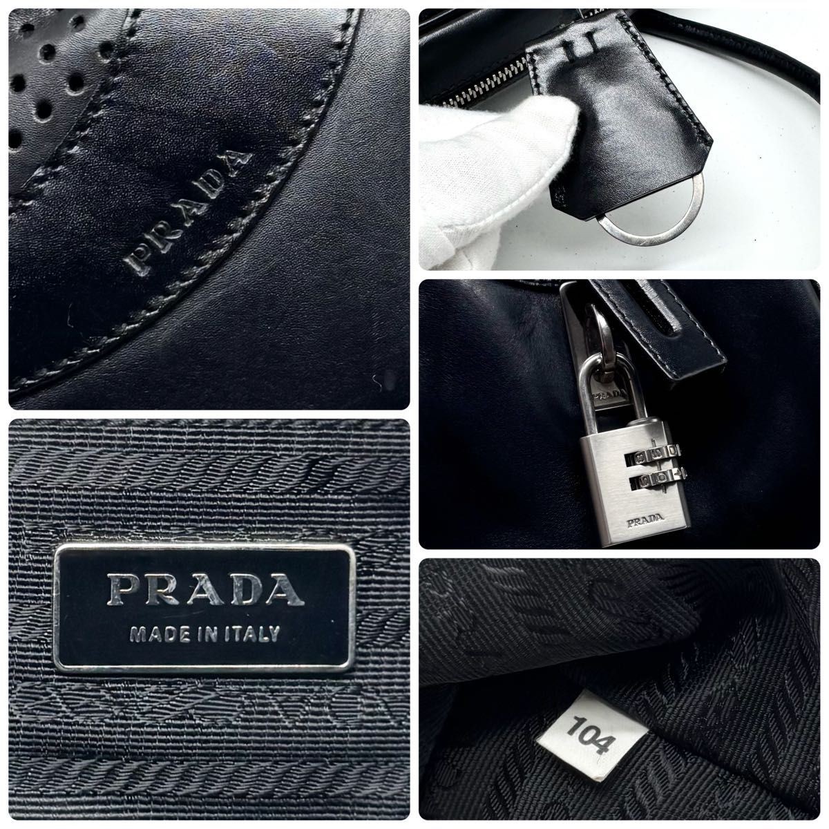 【archive】2000ss PRADA leather boring bag PRADA Archive 2000ss Boring Bag Leather Bowling Black Boston