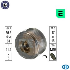 ALTERNATOR FREEWHEEL CLUTCH ZN5389 FOR MITSUBISHI RENAULT CLIO/II/Mk/MIO 1.9L