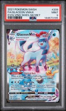 2021 POKEMON SWORD & SHIELD EVOLVING SKIES SECRET FULL ART/GLACEON VMAX PSA 9