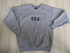 Vintage USA Embroidered Sweatshirt AS Sports Gray 90s Large Crewneck Women's L
