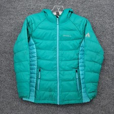 Eddie Bauer Jacket Kids Girls Medium Blue Full Zip Insulated First Ascent Hooded