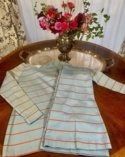 Vintage 1970s College Town Women  s Blue  Orange Stripe Top  Bell Bottom Set