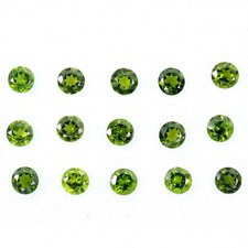 Round Cut Natural Unheated Green Chrome Diopside 15pcs 4.34ct 3.9mm Lot Gemstone
