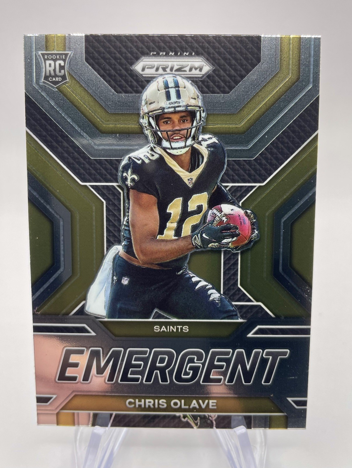 2022 PRIZM Emergent Chris Olave Holo Silver Prizm #E-7 RC Rookie Saints