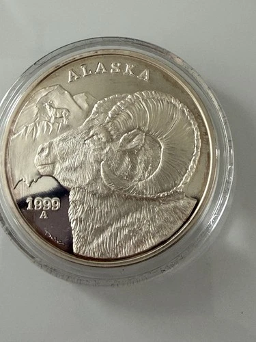 Official 1999 Alaska State Medallion Proof with Velvet Box and COA