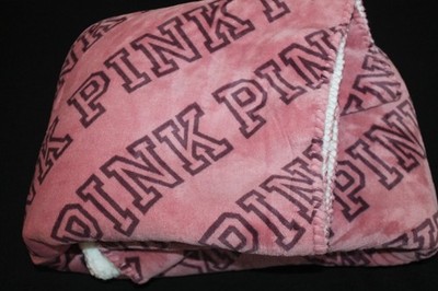 Victoria's Victoria Secret PINK Mauve LOGO Fleece Sherpa cozy