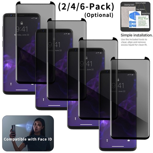 2/4/6 Pack Privacy For Samsung Galaxy S9+ Plus Screen Protector Tempered Glass - $13.99