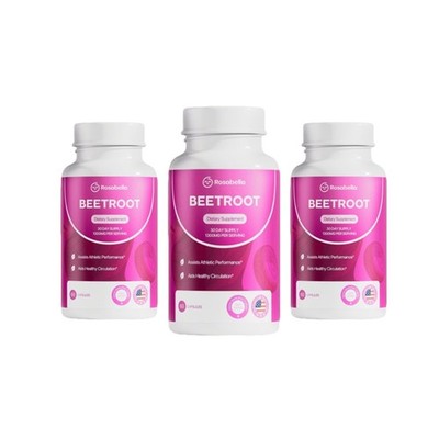 3/2pcs Rosabella Organic Beet Root Powder 1300mg Capsules Support Blood Pressure