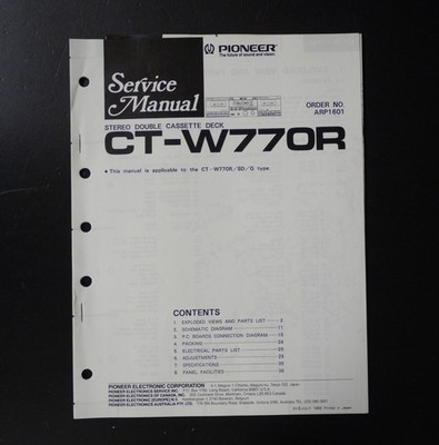 Original PIONEER CT-W770R Double Cassette Tape Deck Service-Manual o92