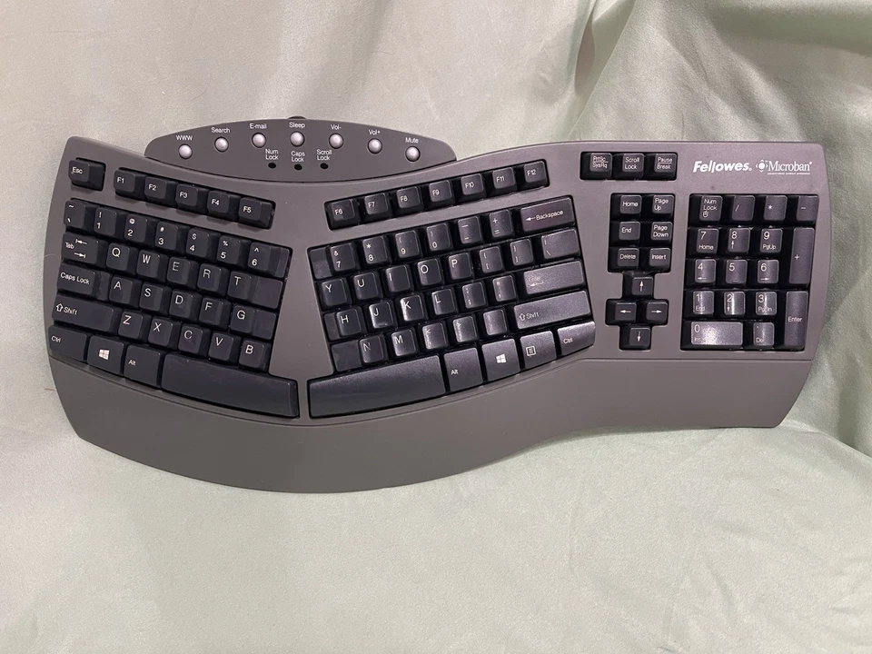 Fellowes Microban KU9938 Ergonomic Split USB Keyboards – Lot of 2 - Tested - Image 2 of 4