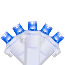 Northlight Set of 50 Blue LED Wide Angle Christmas Lights - White Wire