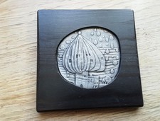 Hundertwasser Relief Bild Medaille Plakette Zwiebelturm Zinn 1987 Edition
