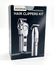 Jack & Rose Stainless Steel Metal Blade Professional Hair Clipper Kit - Silver