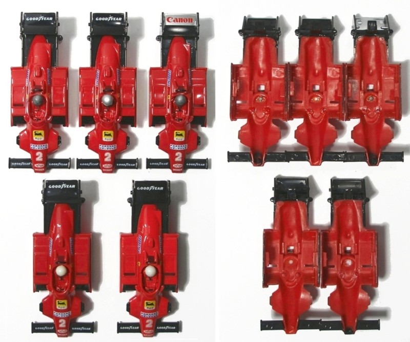 5 pc 1983 TYCO FIAT Indy F1 HO Slot Car Body Variations