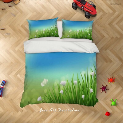 3D Flower Flora Watercolor Quilt Cover Set Bedding Sets Pillowcases Queen 30