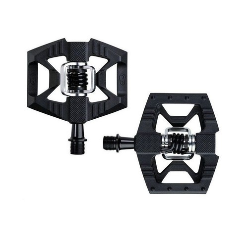 PEDALI CRANK BROTHERS DOUBLE SHOT 1 + TACCHETTE IBRIDO FLAT SGANCIO RAPIDO NERO - Foto 3 di 8
