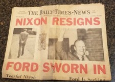 Nixon Resigns, Ford Sworn In as 38th President The Daily Times Newspaper 1974
