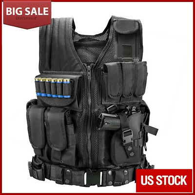 Military Army Tactical Vest Gun Holder Molle Combat Assault Police Hunting Gear