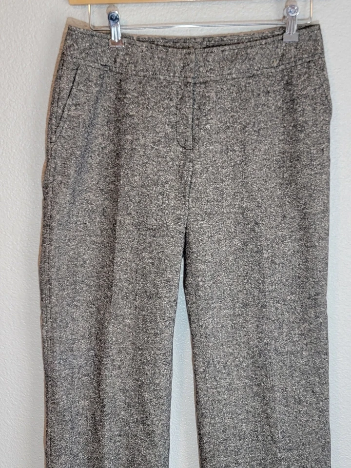 Caslon Vestido Pantalones Mujer Talla 8 Relajado Suelto Recto Mezcla Lana Negro Blanco Foto 4 de 4