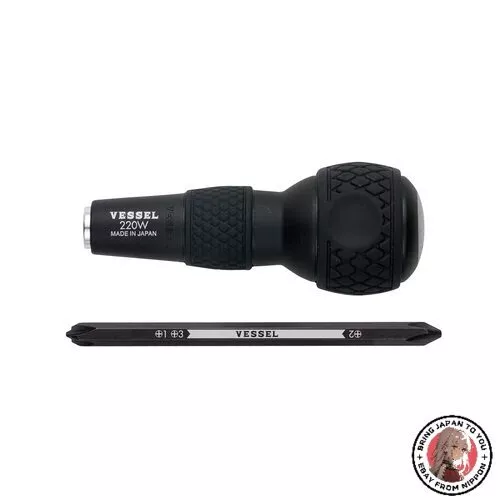 NEW VESSEL BALL GRIP 1/4 Hex. Bit Interchangeable Screwdriver 220W-123 - Picture 1 of 1