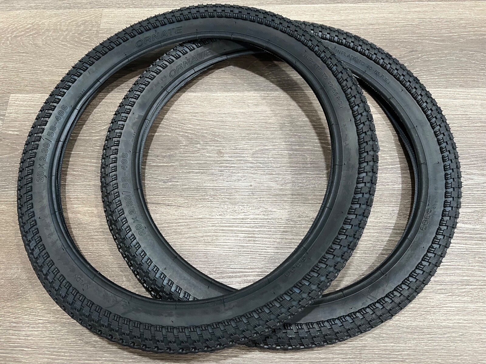 (2) 20" x 2.30  Bicycle ALL BLACK Tires  Freestyle BMX TIRES MONGOOSE STYLE